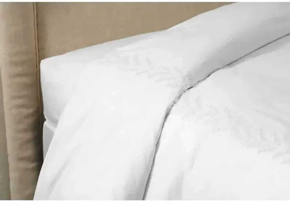 Willow Embroidered Duvet - Hamburg House - White