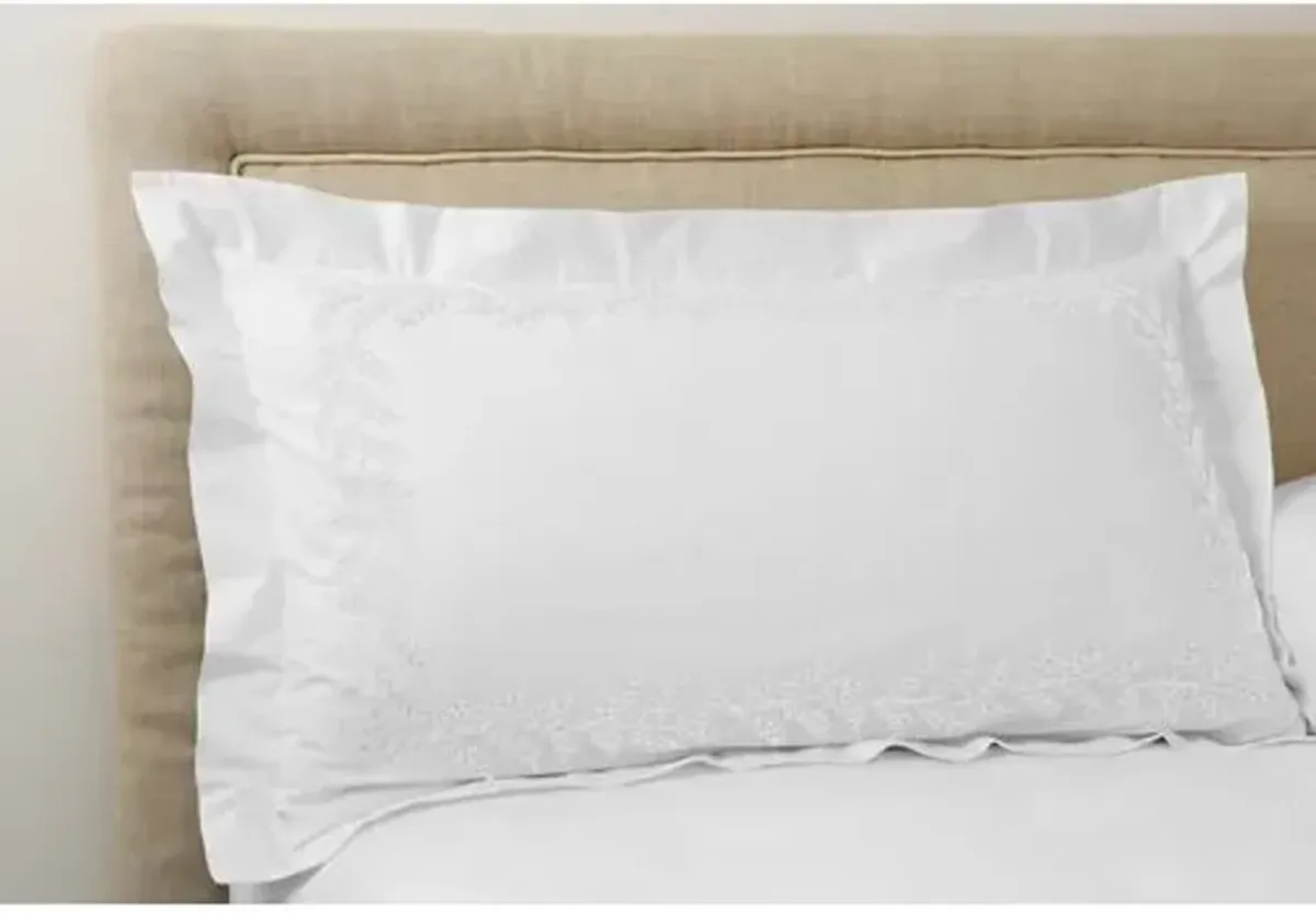 Willow Embroidered Sham - Hamburg House - White