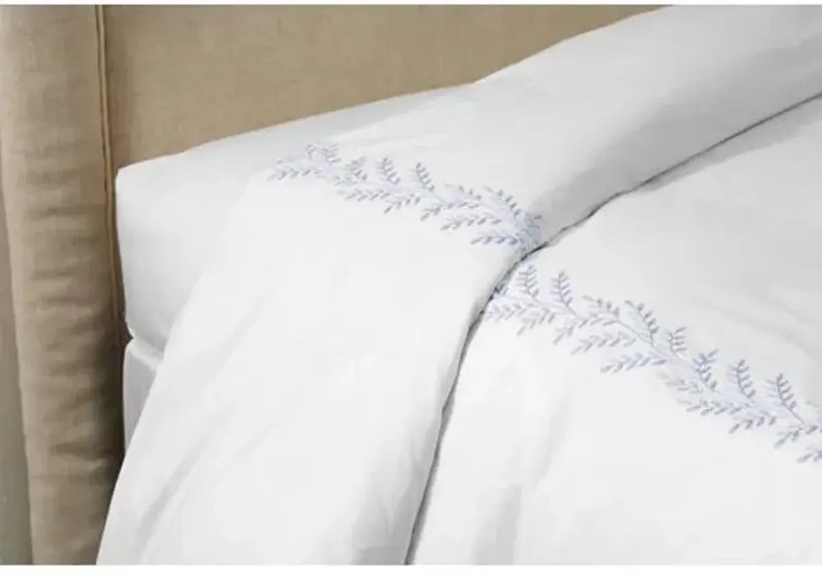 Willow Embroidered Duvet - Hamburg House - blue