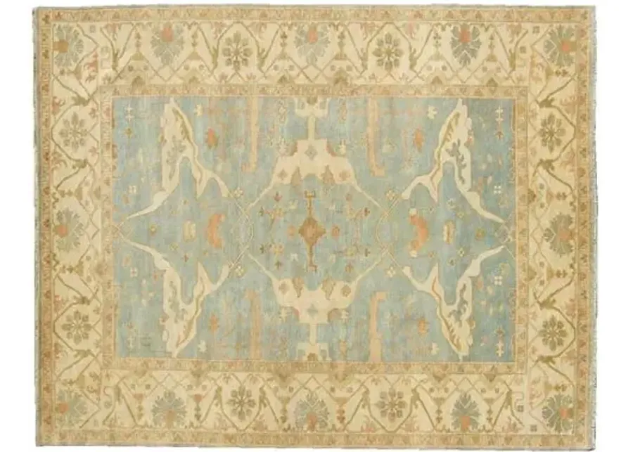 Turkish Oushak Rug - Blue/Ivory - Exquisite Rugs - Beige - Beige