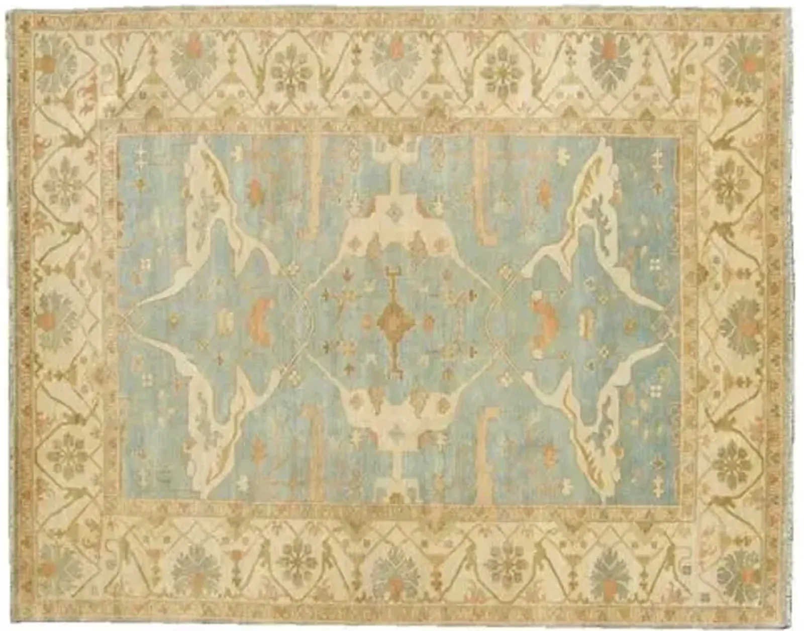 Turkish Oushak Rug - Blue/Ivory - Exquisite Rugs - Beige - Beige