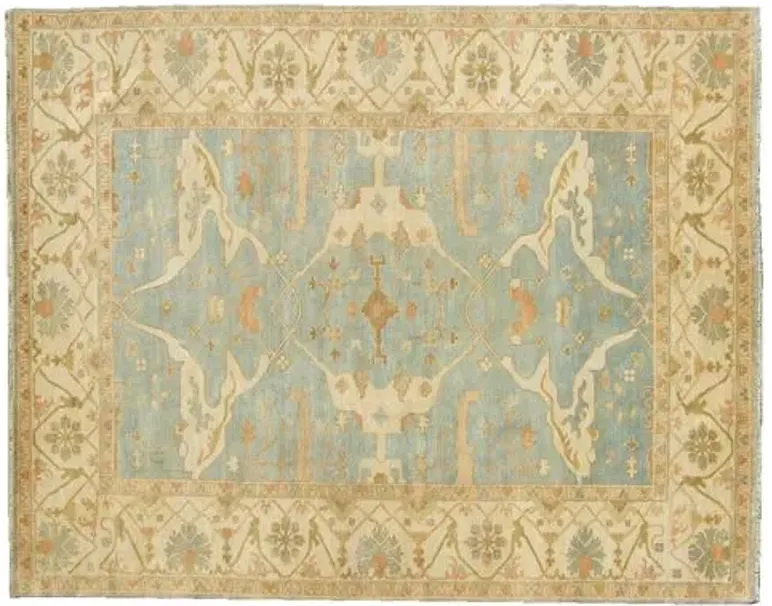 Turkish Oushak Rug - Blue/Ivory - Exquisite Rugs - Beige - Beige