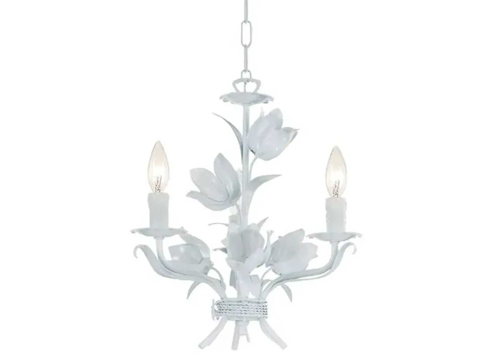 Amour 3-Light Chandelier - White - Crystorama