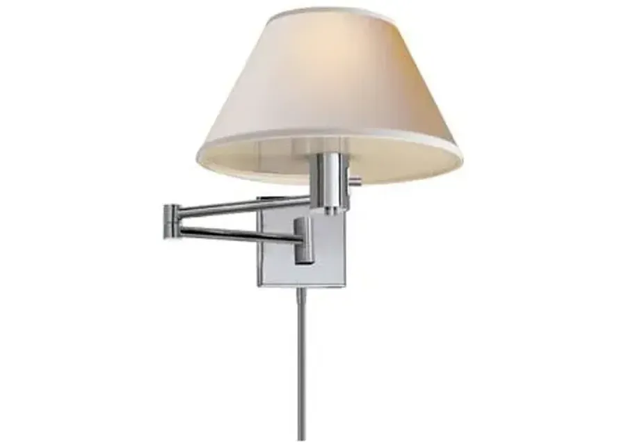 Visual Comfort - Classic Swing-Arm Sconce - Polished Nickel - Silver