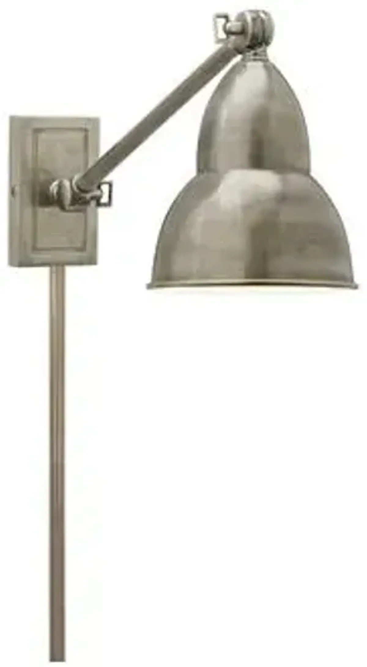 Visual Comfort - French Single Arm Library Light - Antique Nickel - Silver