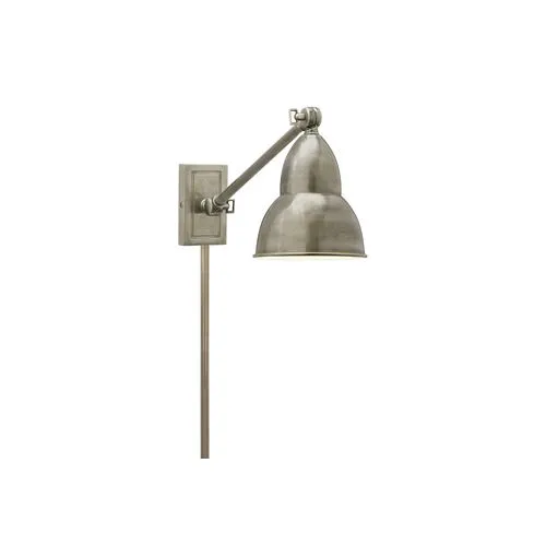 Visual Comfort - French Single Arm Library Light - Antique Nickel - Silver