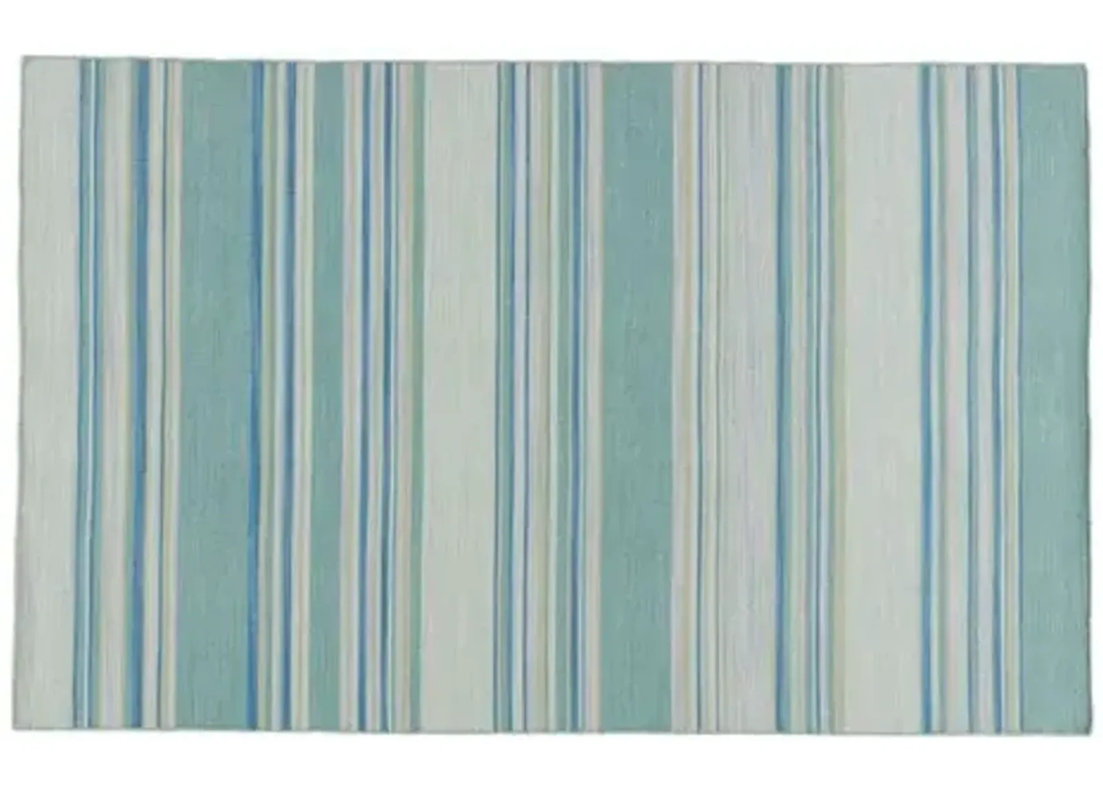 Leah Flat-Weave Dhurrie - Porcelain Blue