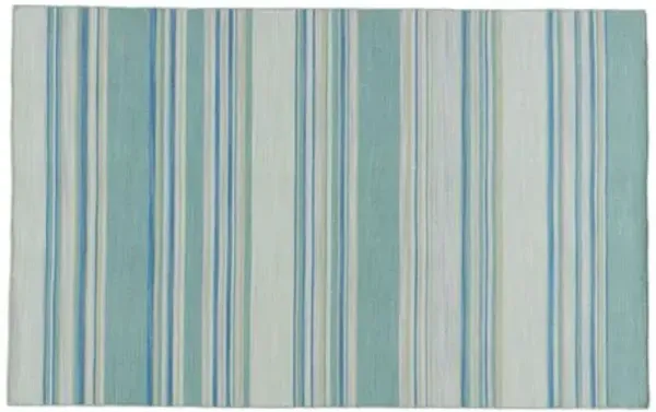 Leah Flat-Weave Dhurrie - Porcelain Blue