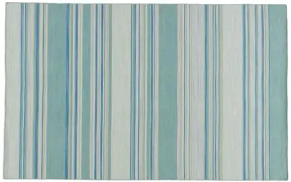 Leah Flat-Weave Dhurrie - Porcelain Blue