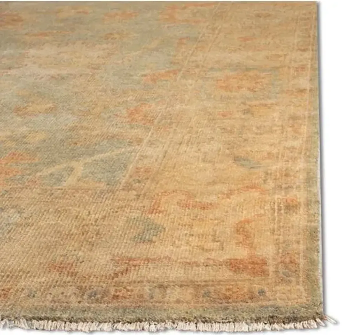 Mariel Oushak Rug - Green/Brown - Beige - Beige