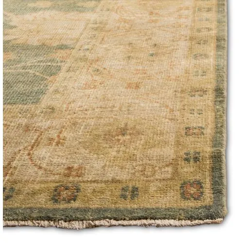 Lucia Oushak Rug - Blue/Beige - Beige