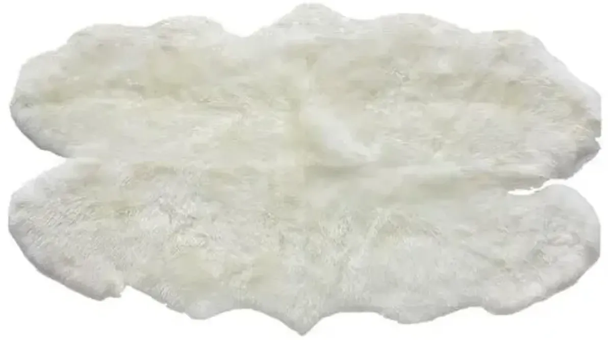 Sheepskin Rug - Natural - White - White