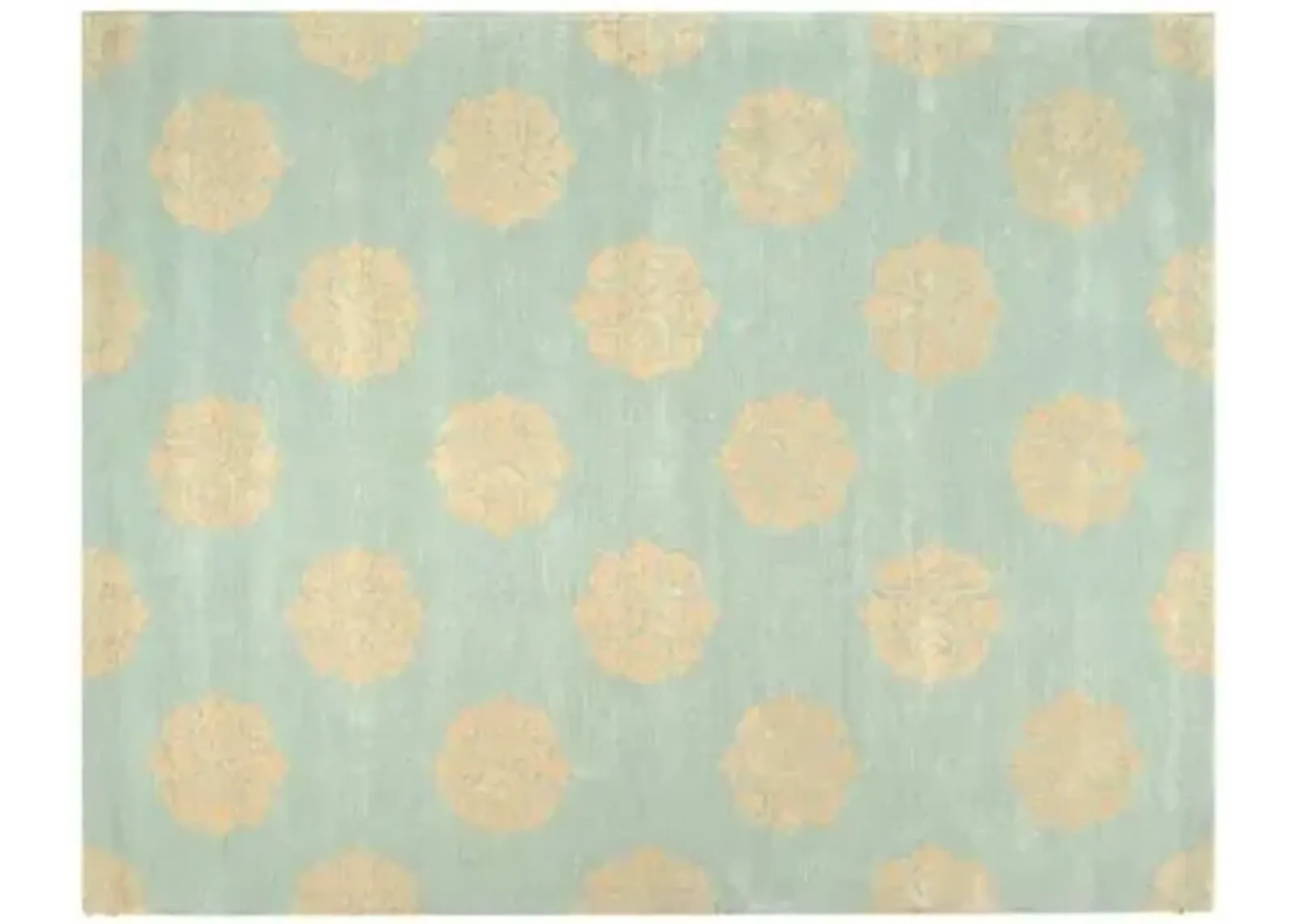 Greenwich Rug - Turquoise - Ivory - Ivory