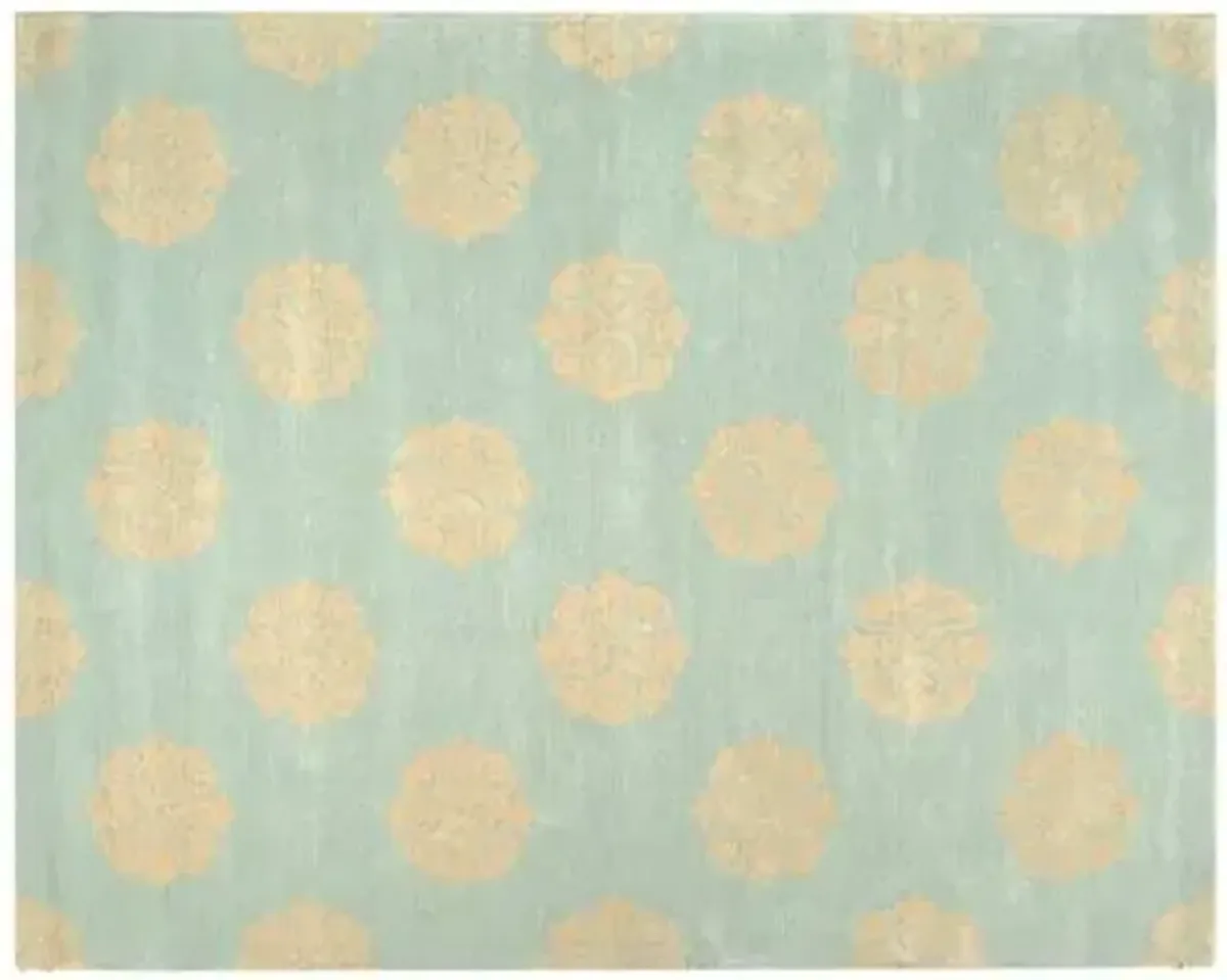 Greenwich Rug - Turquoise - Ivory - Ivory