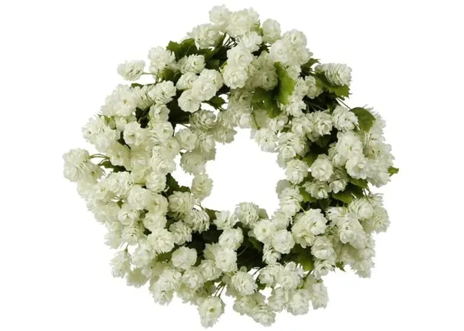 16'' White Hops Wreath - Faux - Ivory