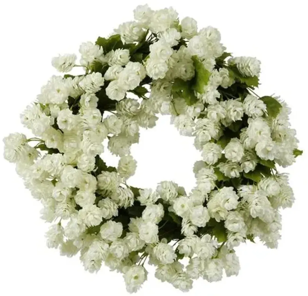 16'' White Hops Wreath - Faux - Ivory