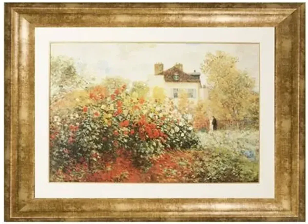 Painting - Claude Monet - Garden in Argenteuil Sun - Munn Works - Yellow