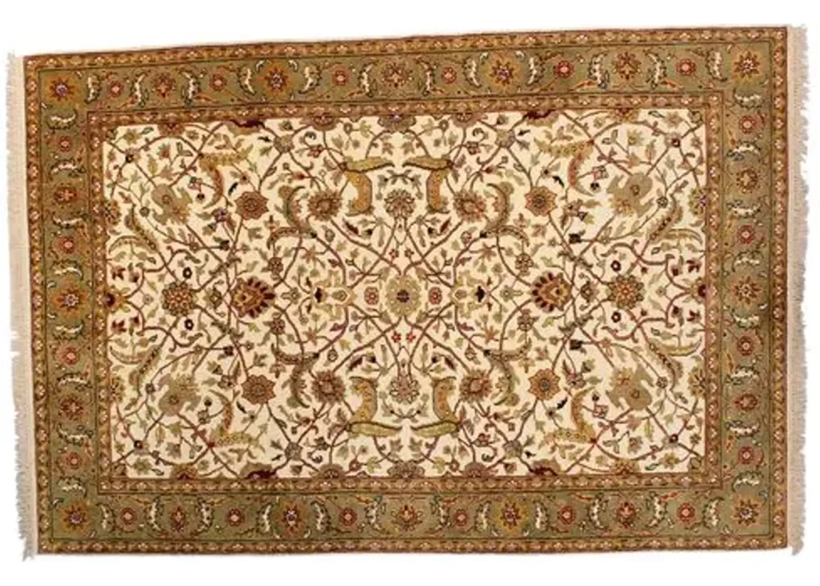 5'5''x7'11'' Majestic Rug - Ivory/Sage - F.J. Kashanian - Ivory