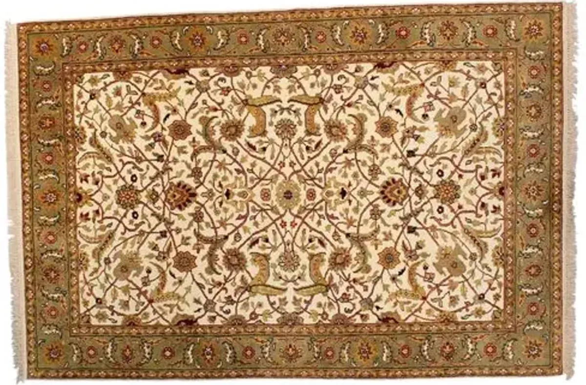 5'5''x7'11'' Majestic Rug - Ivory/Sage - F.J. Kashanian - Ivory