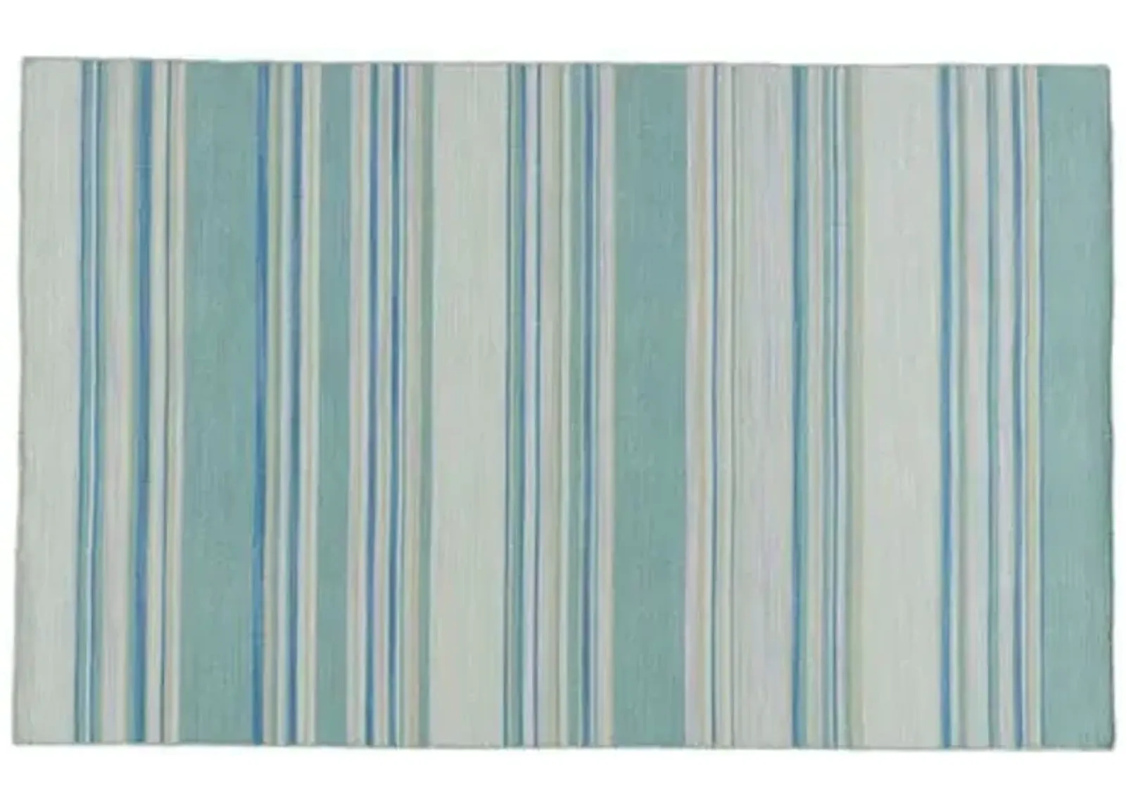 Leah Flat-Weave Dhurrie - Porcelain Blue