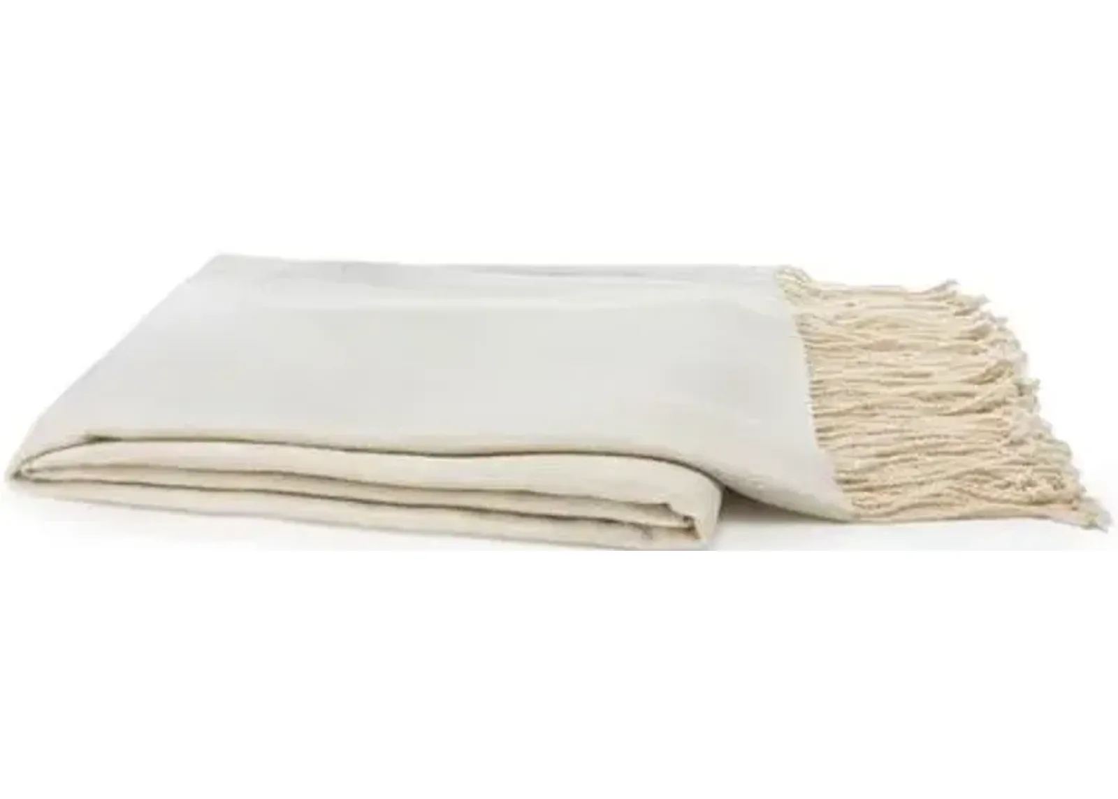 Vibrant Bamboo Throw - Cream - Ivory