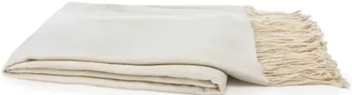 Vibrant Bamboo Throw - Cream - Ivory