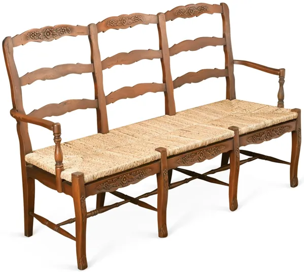Alexandra 3-Seater Bench, Honey/Straw