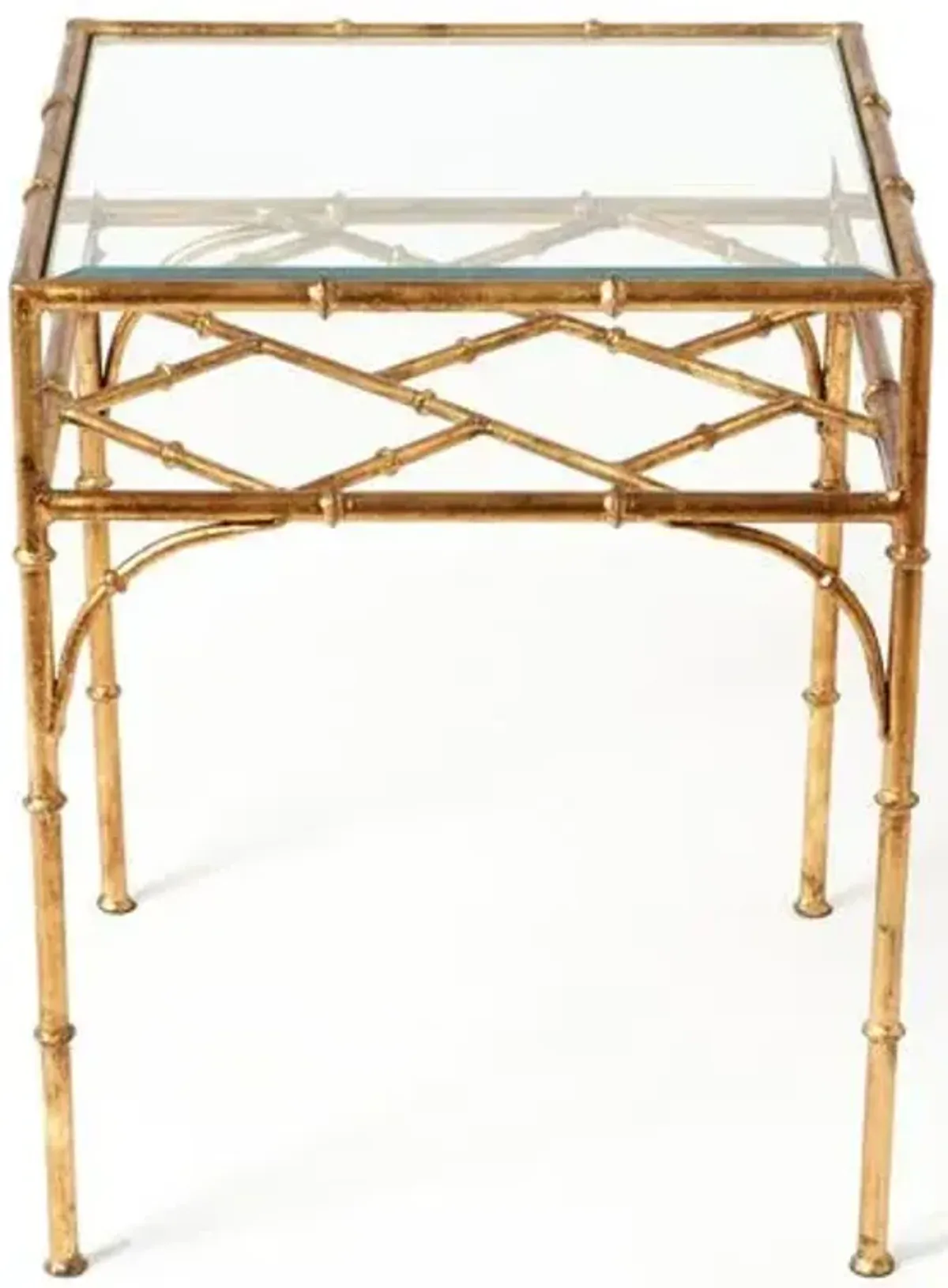 Woodmont Glass-Top Side Table - Gold