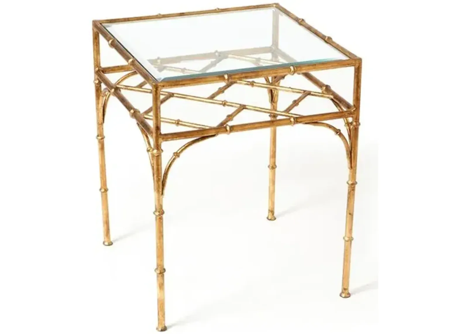 Woodmont Glass-Top Side Table - Gold