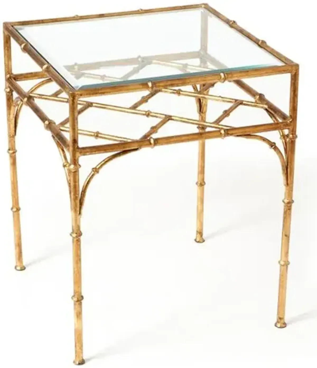 Woodmont Glass-Top Side Table - Gold