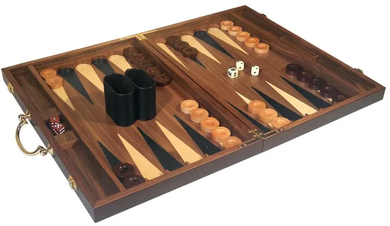 Inlaid Backgammon, Brown