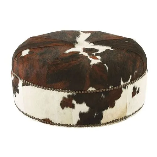 Jackson Cocktail Ottoman - Brown Hide - Massoud - Handcrafted