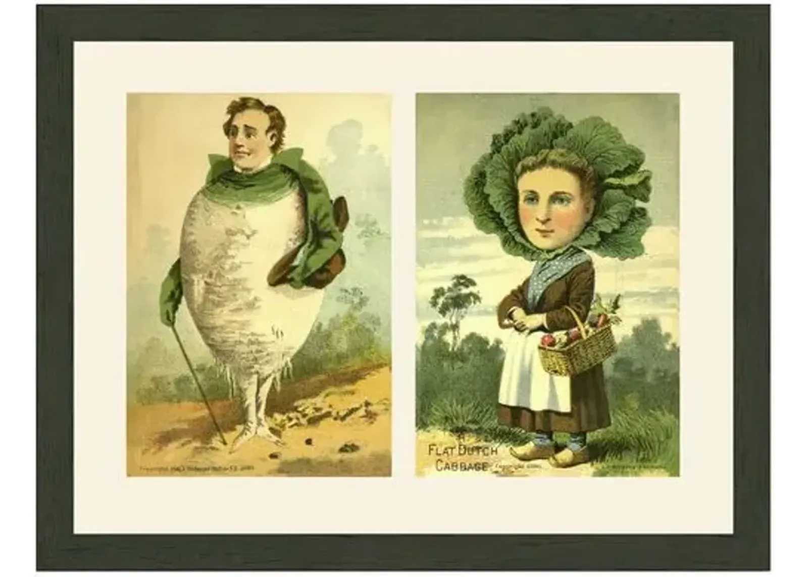 Whimsical Vegetable Couple - 1900 - Ivory