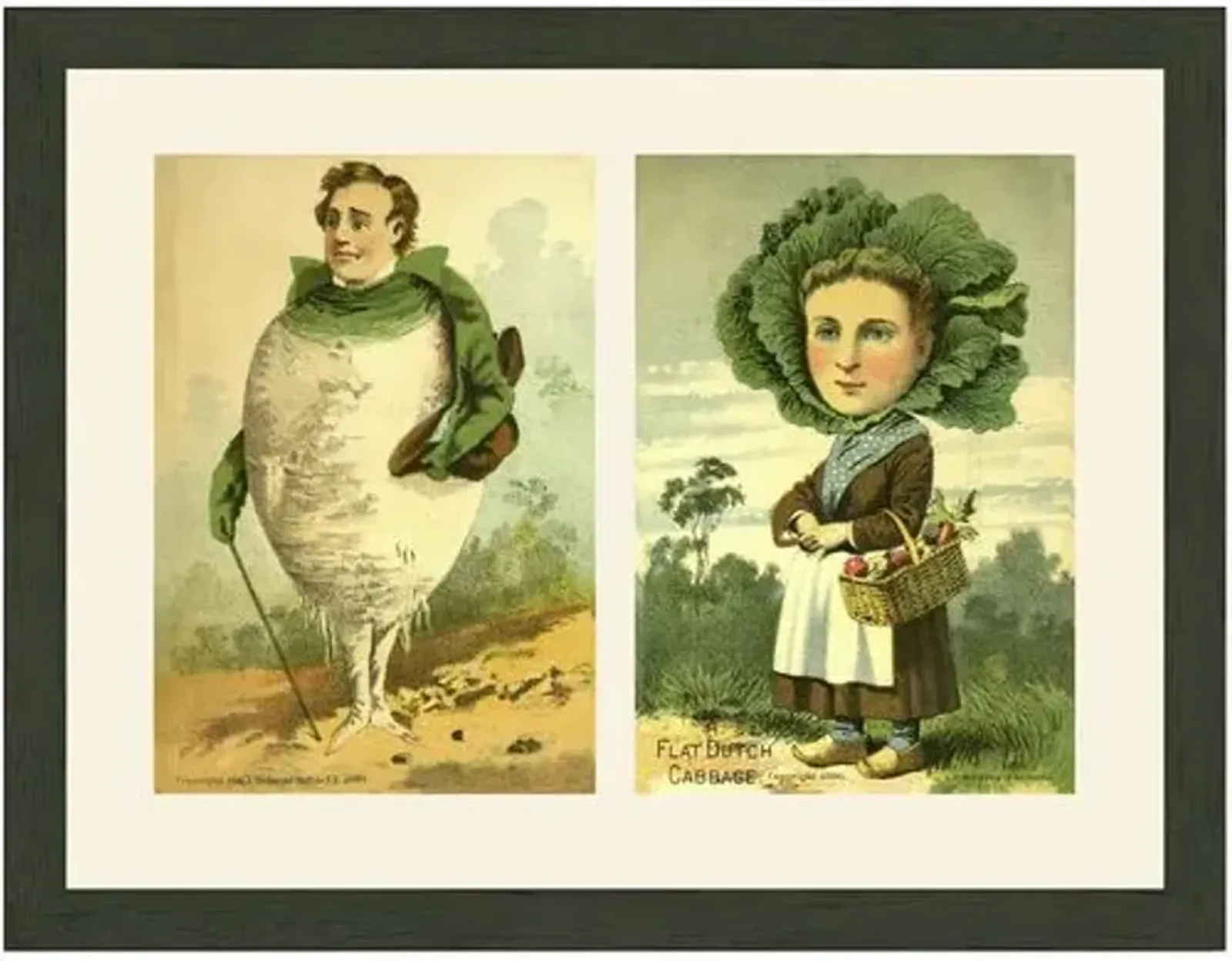 Whimsical Vegetable Couple - 1900 - Ivory