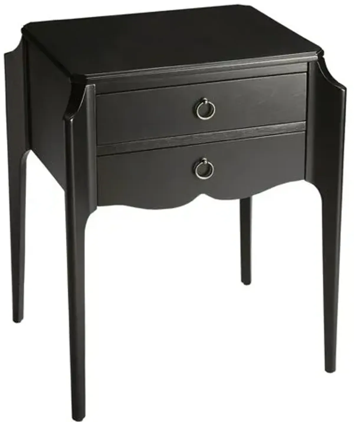 Emily 2-Drawer Nightstand - Black