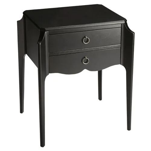 Emily 2-Drawer Nightstand - Black