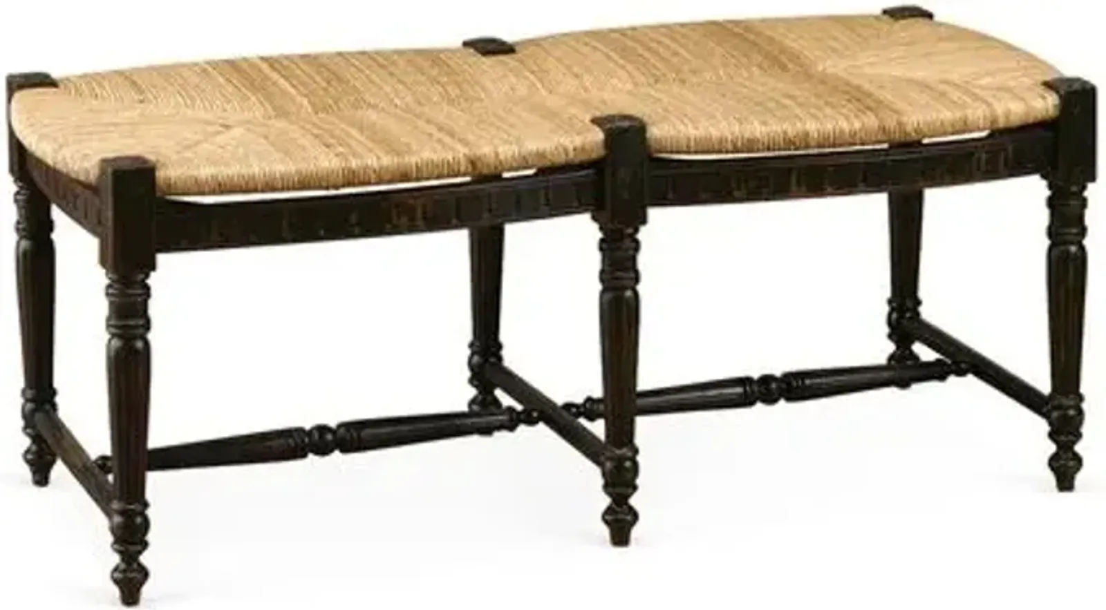 Betsy 51" Woven Bench - Black - Handcrafted