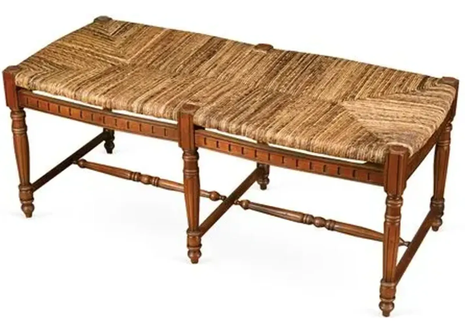 Betsy 51" Woven Bench - Walnut/Jute - Handcrafted - Brown