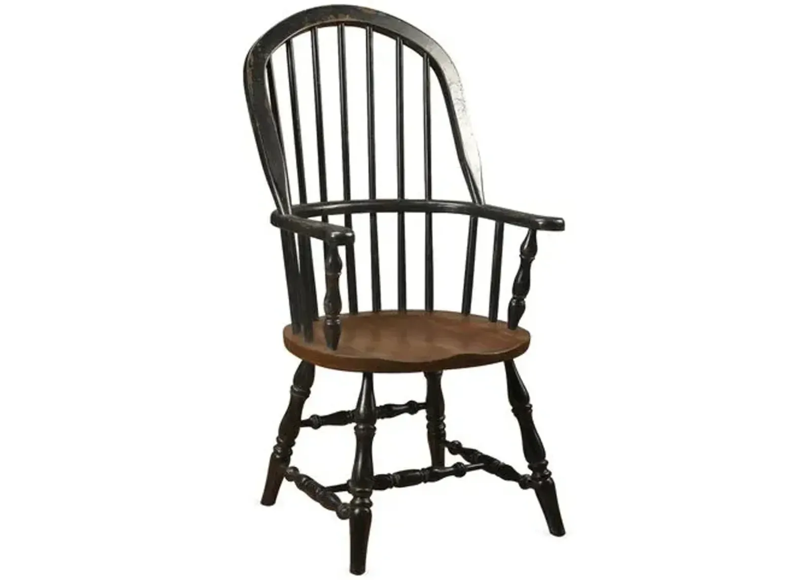 Windsor Armchair - Distressed Black - Handcrafted