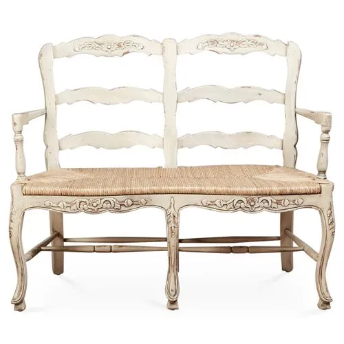 Catherine 2-Seat Bench - Parchment - Handcrafted - Ivory