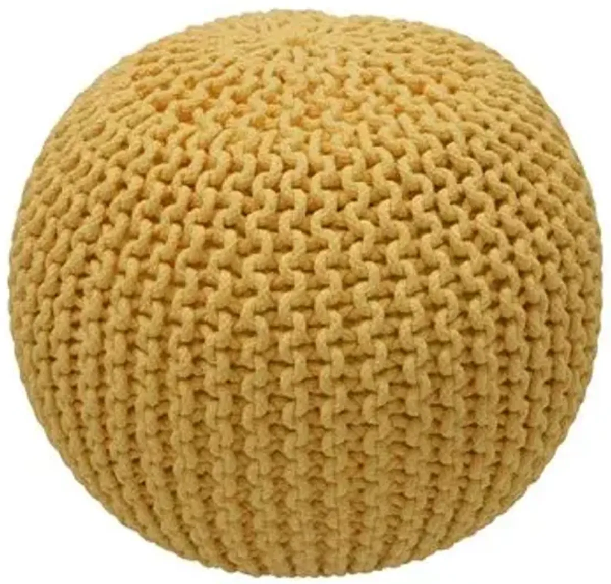 Kelli Knitted Pouf - Yellow