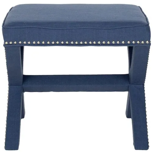 Palmer Ottoman - Indigo/Silver - Blue