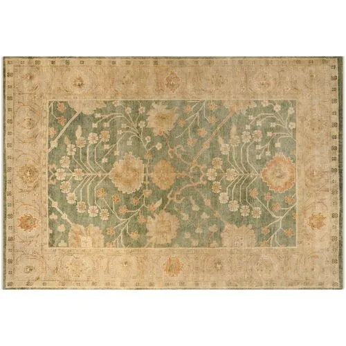 Lucia Oushak Rug - Blue/Beige - Beige