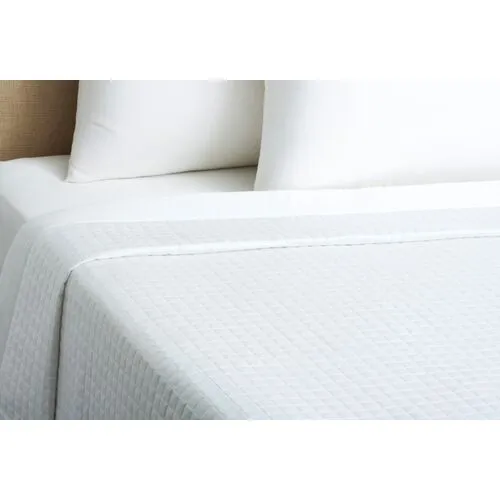 Cotton Quilted Coverlet - White - Belle Epoque