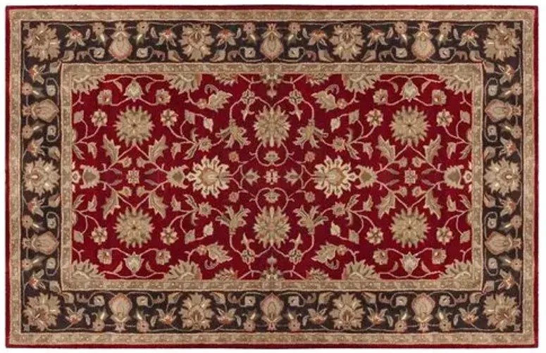 Petunia Rug - Wine/Black - Red - Red