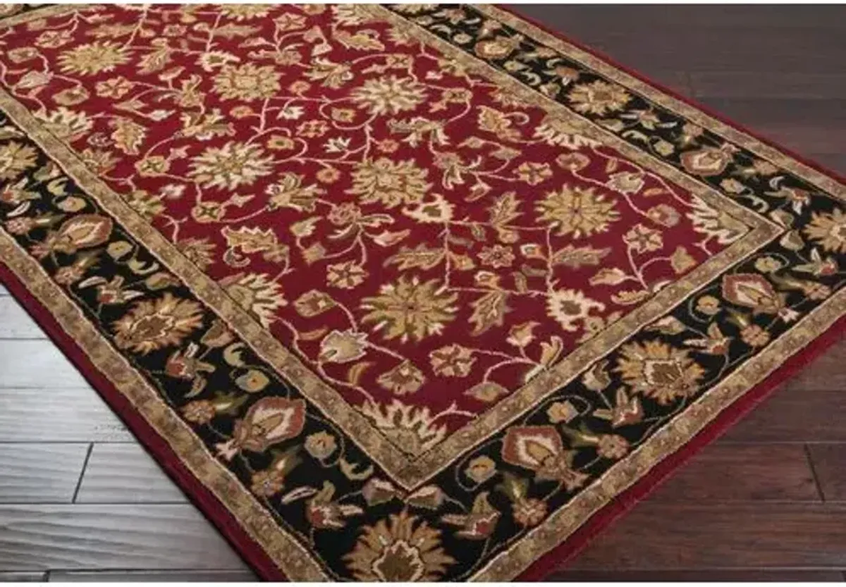 Petunia Rug - Wine/Black - Red - Red