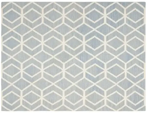 Xenia Dhurrie - Blue/Ivory