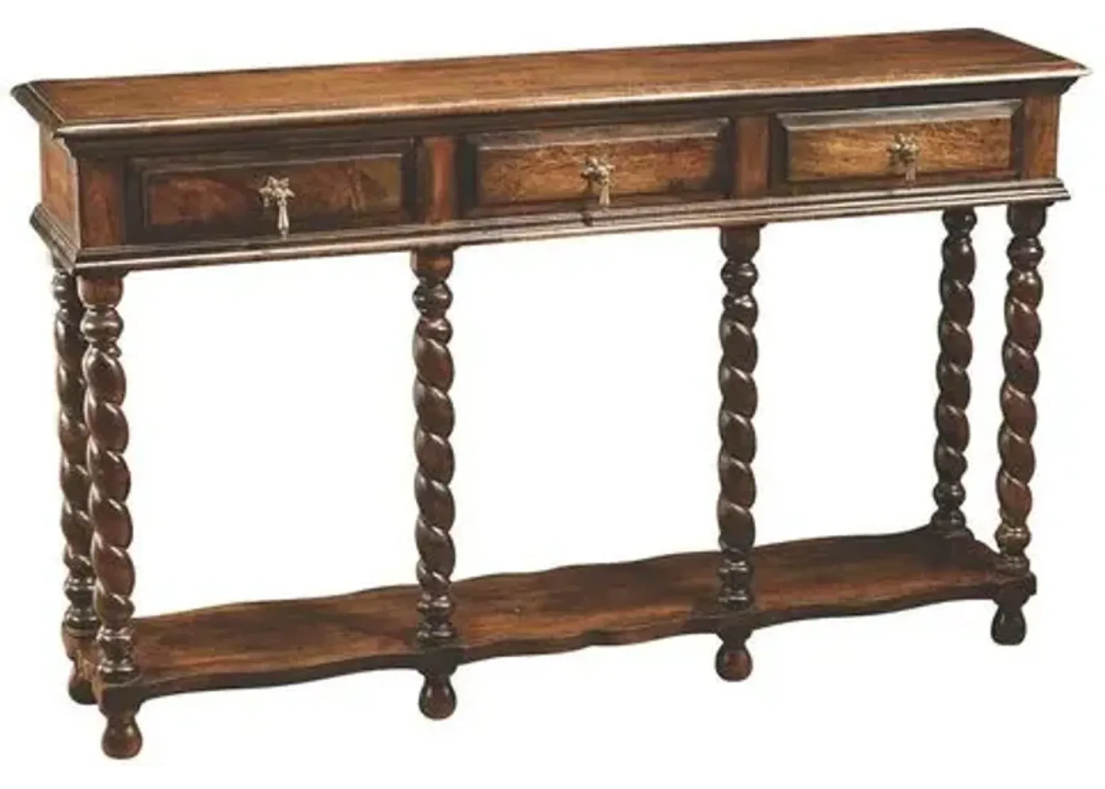 Leigh Twist Console - Pecan - Handcrafted - Brown