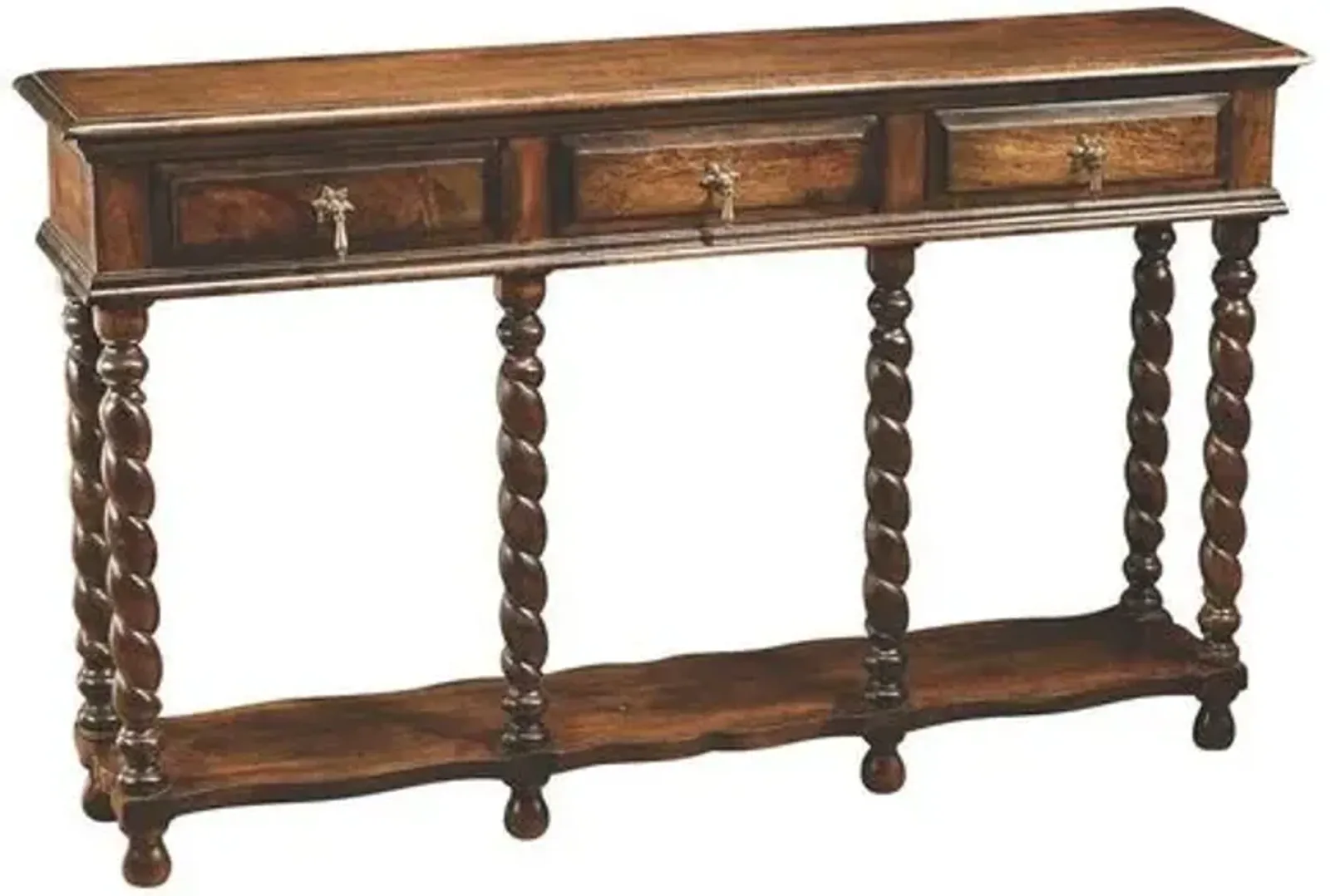 Leigh Twist Console - Pecan - Handcrafted - Brown