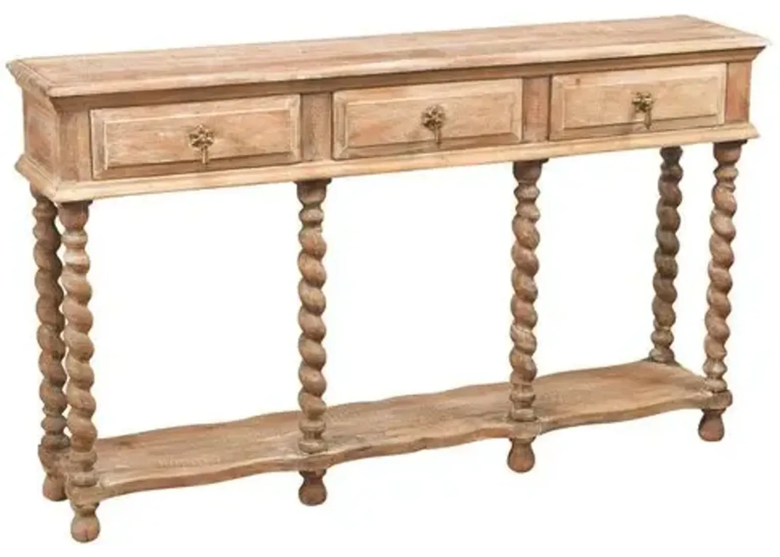 Leigh Twist Console - Natural - Handcrafted - Beige